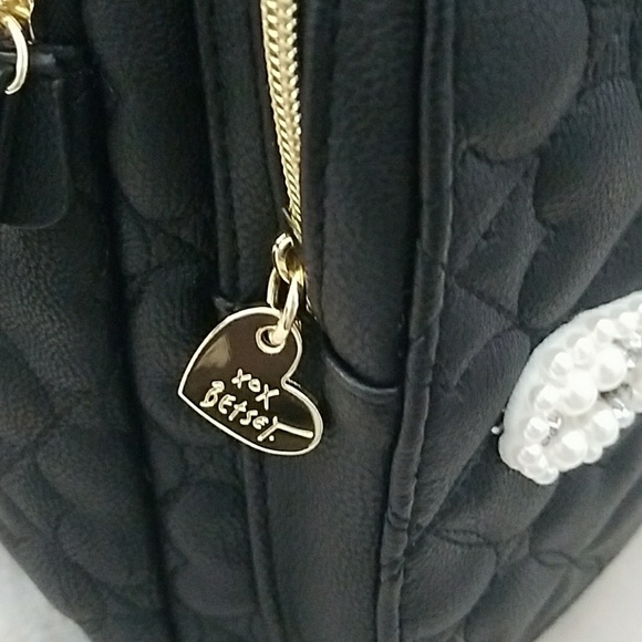 Betsey Johnson Love Rhinestone and Pearl Backpack - Picture 2 of 6